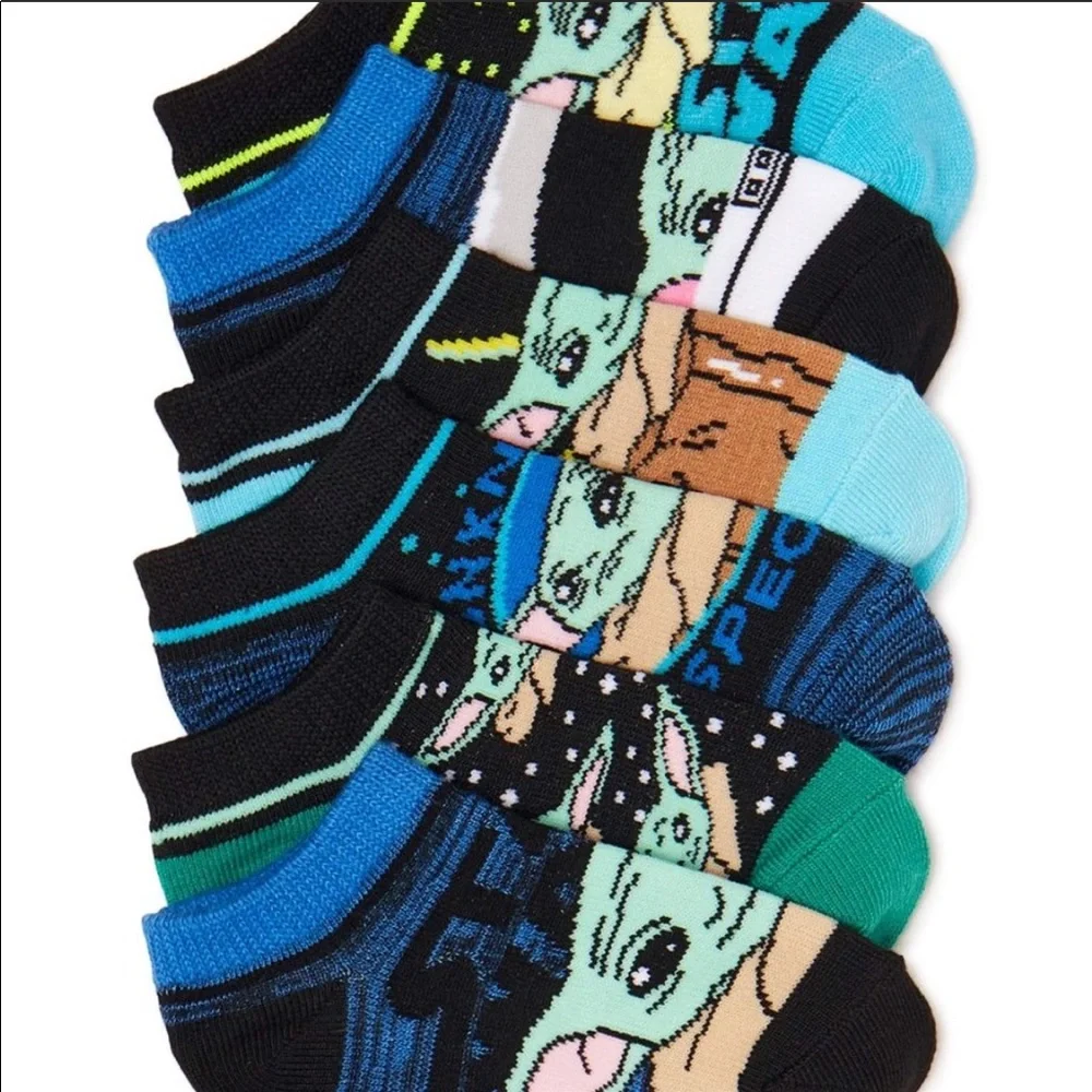 Star Wars Mandalorian Ankle Socks, 5 Pairs, Blue